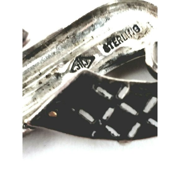 Judith Jack Sterling Silver Marcasite Brooch Pin - Picture 11 of 11